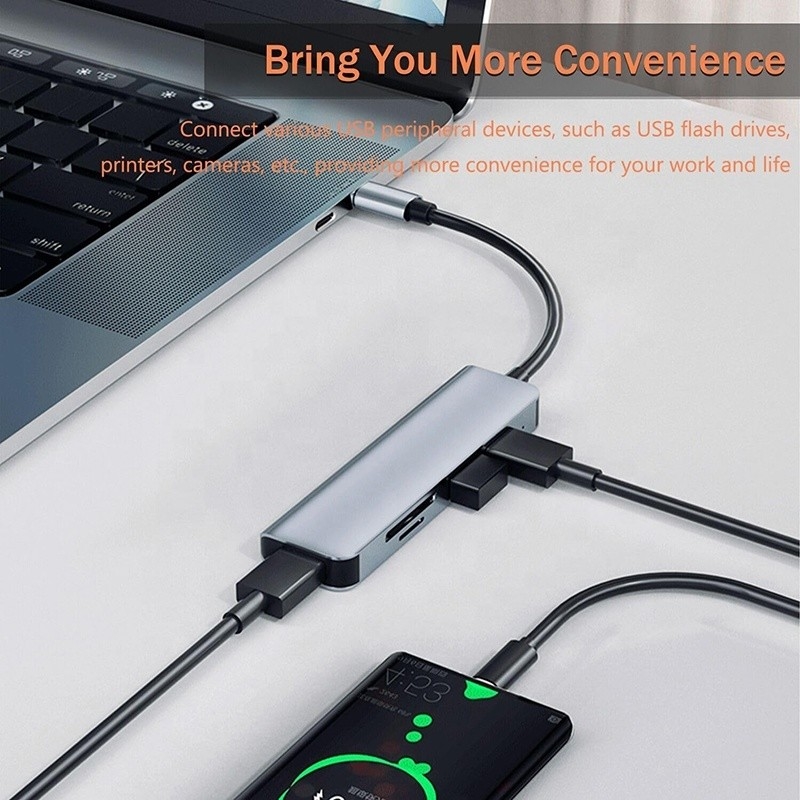 USB A/C Input USB 3.0 Type C Multiport Adapter Docking Station with SD/TF Card Reader