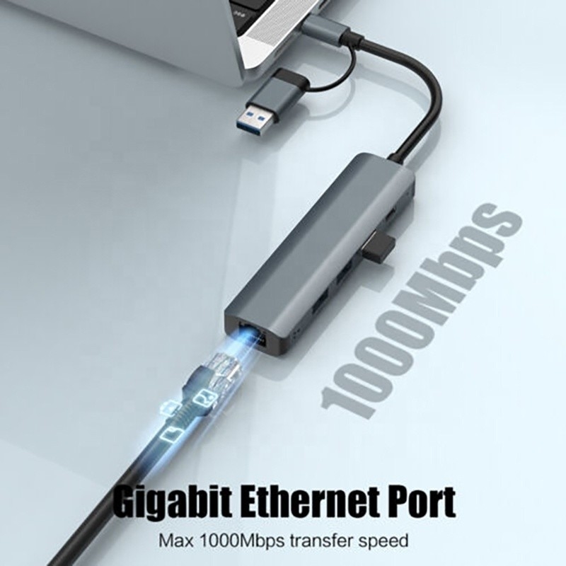 12-In-1 Multiport Adaptor USB C Hub Docking Station With USB 3.1 Interface And RJ45 Gigabit Ethernet