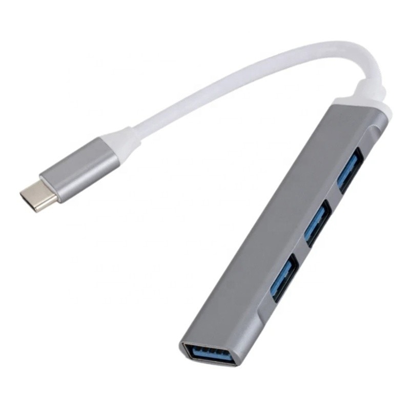 Aluminum 4 Port USB C Type-C to USB 3.0 2.0 Data Hub for High Speed Data Transfer