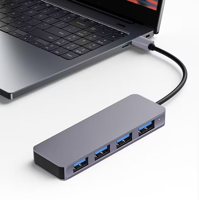 High Speed 4 Port USB 3.0 HUB 5Gbps USB C Portable With Power Adapter for PC Mac Laptop