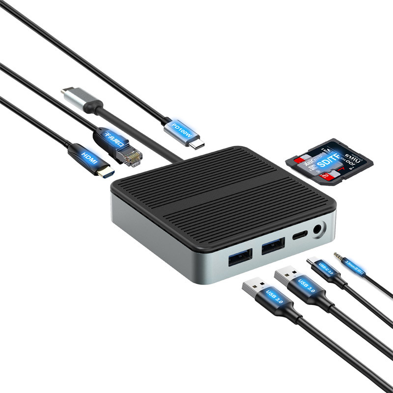 9 In 1 Fast Speed Data Transfer USB 3.0 Port Hub Type C Port To Hdmi Adapter
