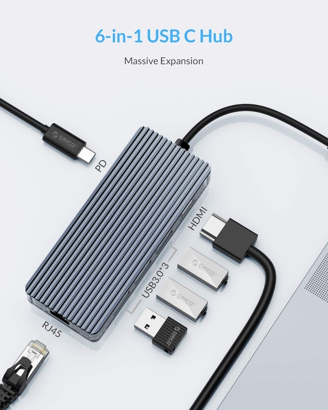 TYPE-C Male 11 In 1 Hub Computer Laptop Docking Station Adapter with 1000Mbps RJ45 and USB-C PD