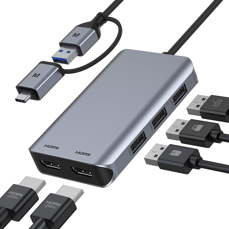 USB C Hub With HDMI And Displayport , 13 In 1 USB C To Displayport Hub With 100W PD