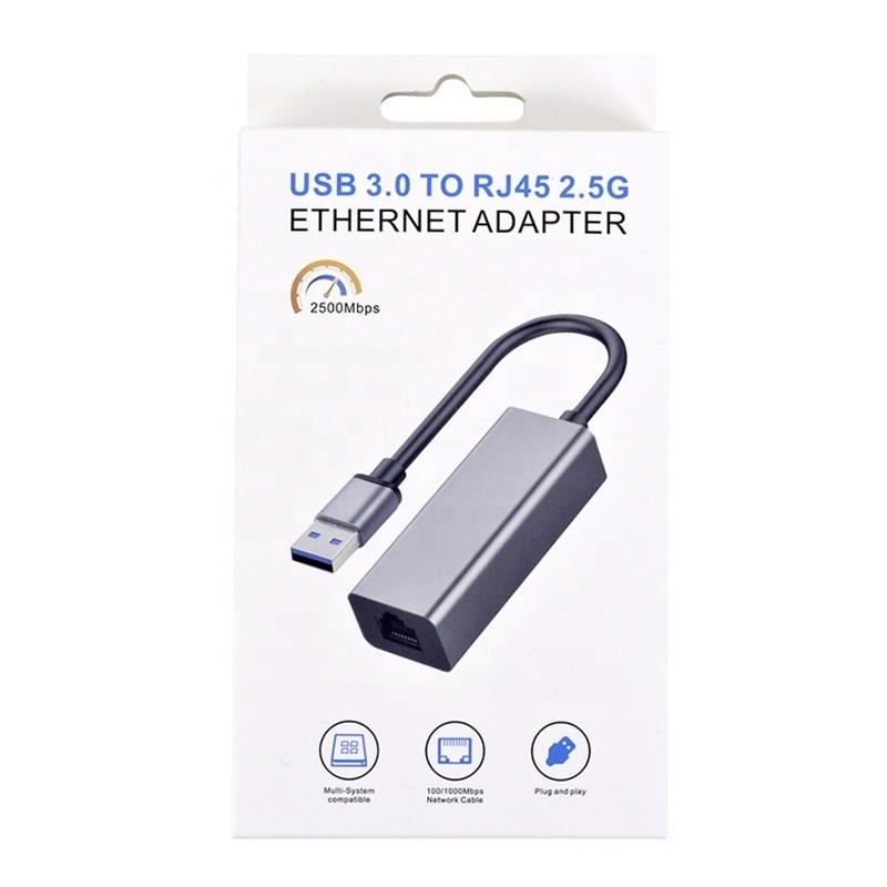 2500Mbps Super Speed 2.5G USB 3.0 Network Card Adapter with 2.5G Gigabit Ethernet