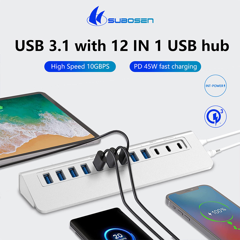 Laptop USB C Port Hub USB High Speed 3.1 Hub USB C Charging Hub