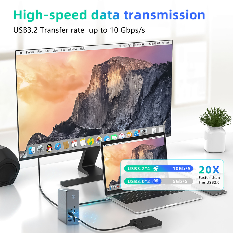Multi-Display Support USB-C Docking Station and Displaylink IC Revolutionize Your Work Efficiency with 8K HDMI Ports