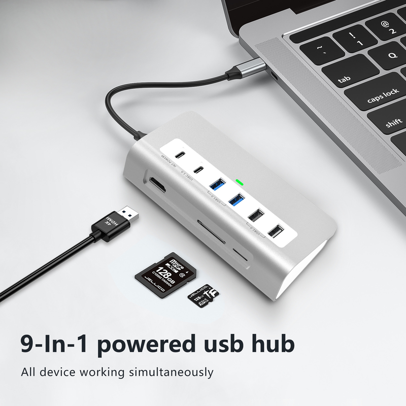 Additional Features 9 in 1 USB-C Docking Station with User Manual and Compact Design Included