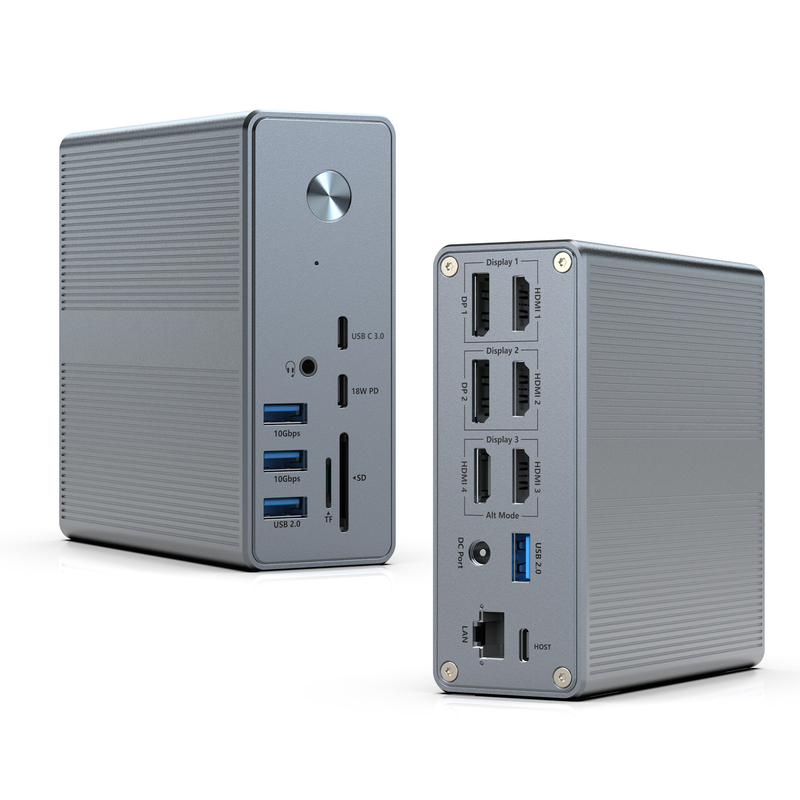 18 in 1 USB-C Docking Station High Resolution Up to 4K with Display Link Extend Mode