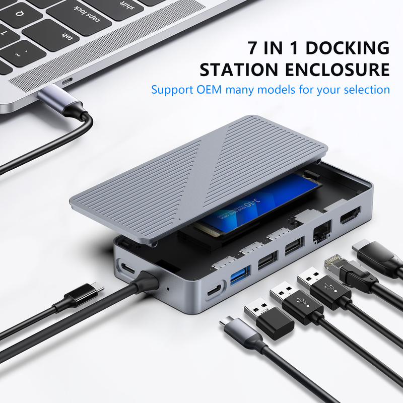 USB-C Docking Station USB 3.0 1G Ethernet 4K HDMI for USB C Devices Compatibility