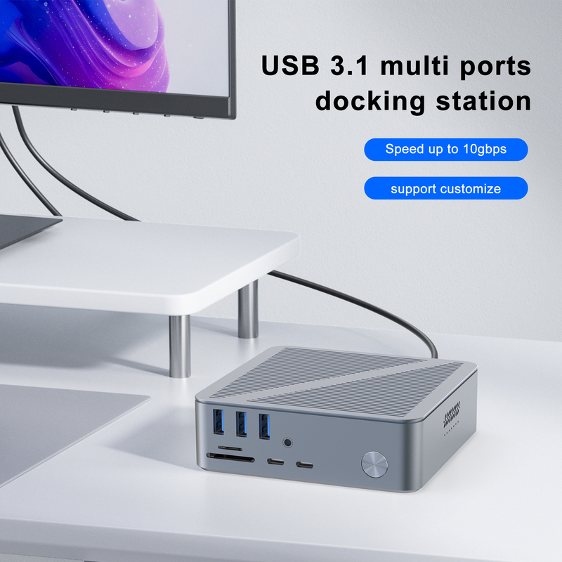 Desktop USB-C Docking Station HDMI 4K Resolution Display Port USB C 3.1 For Laptop PC