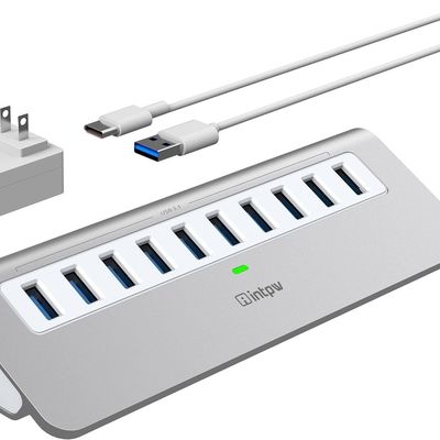 7-In-1 USB-A Hub With DC JACKI USB 3.0 Type A 10Gbps For Laptop And PC