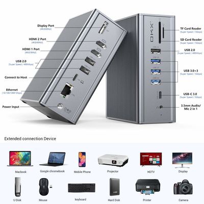 16 In 1 Usb C Thunderbolt 3 Docking Station For Macbook Pc Laptop