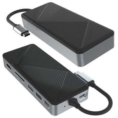 USB C Displaylink Docking Station with 10Gbps USB 3.2 Gen2 M.2 NVMe/SATA SSD Reader
