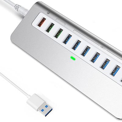 7-In-1 USB-A Hub With DC JACKI USB 3.0 Type A 10Gbps For Laptop And PC